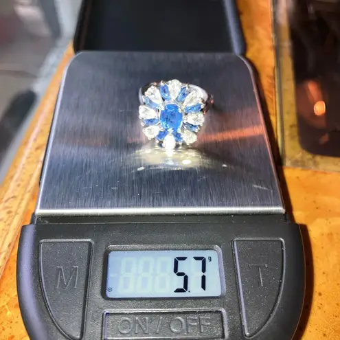 Natural Kyanite Sterling Silver Cocktail Ring Size 7