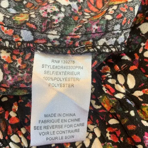 DR2 Cropped Pants Wide Leg Women’s Small Multi Colored Elastic and Tie Waist Black