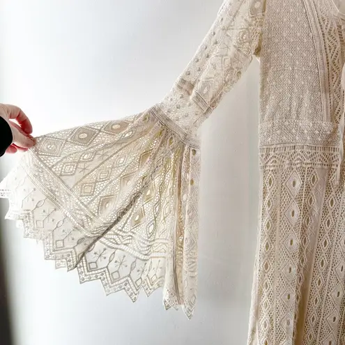 Jen's Pirate Booty Jen’s Pirate Booty Chaouen Lace Crochet Boho Maxi Dress Ivory XS