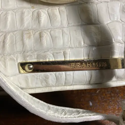 Brahmin MELBOURNE Elegant Cream Crocodile-Embossed Handbag