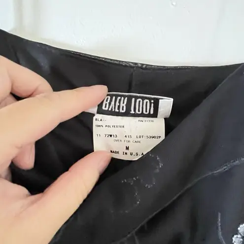 Vintage Y2K Byer Too Dress Sz L Chiffon Layered Whimsigoth Fairy Foral Gyaru Black