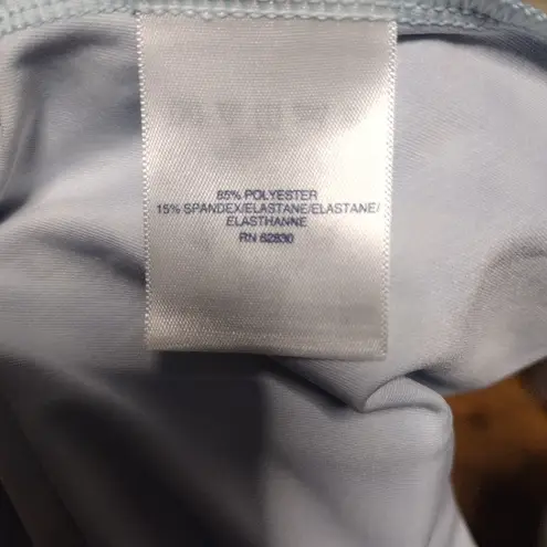 Lands' End V Neck Short Sleeve Wrap Rash Guard UPF 50 Blue Size 14