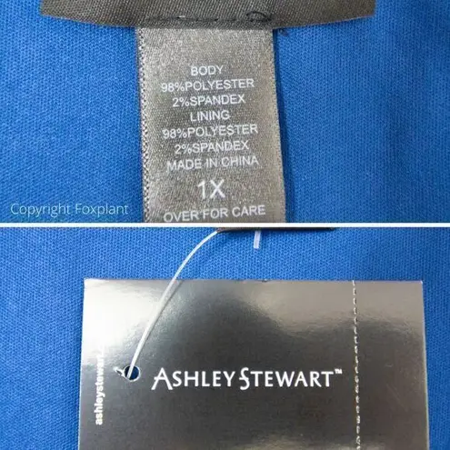 Ashley Stewart NEW Sequin Stars Scoop Neck Tank, White on Blue, 1X