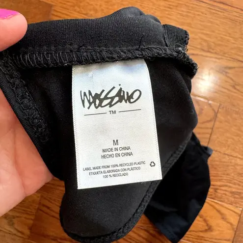 Black One Piece Bathing Suit Swim Lace Up Front Women's Size Medium