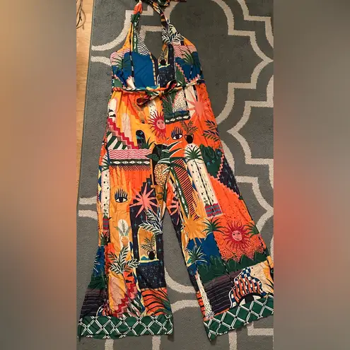 Farm Rio x Anthropologie Halter Jumpsuit, Size Large