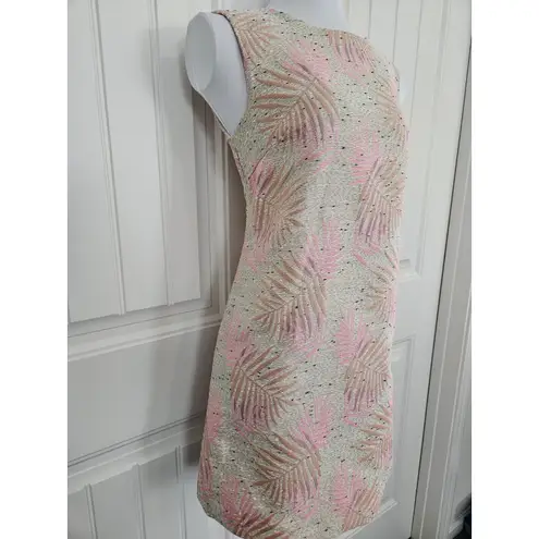 FRNCH Paris Shift Dress Size S Orange Pink Purple Tweed Cotton Lined Cutout Back