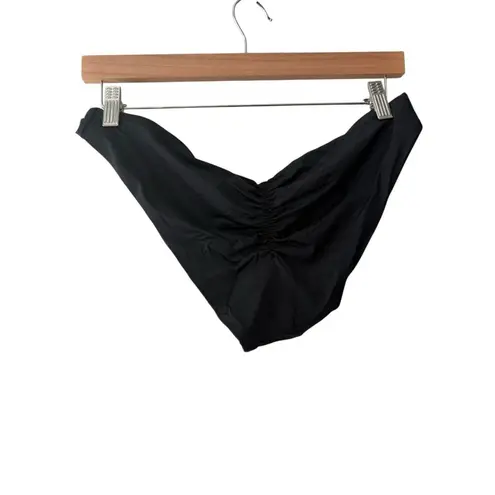 BECCA by Rebecca virtue Becca Adela Black Shirred Hipster Bikini Swimsuit Bottoms Size Large