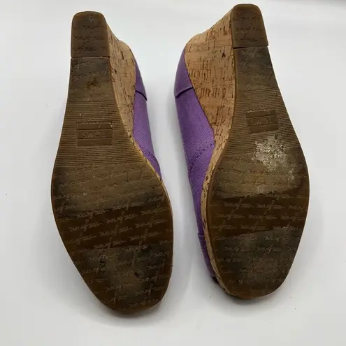 Toms  Purple Orchid Wedge Hemp Sandals Sz 9.5 Open Toe