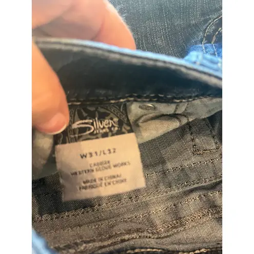 Silver Jeans Suki Surplus Women 31x32 Western Cowgirl Aztec Y2K Grunge Preppy Blue Size 31