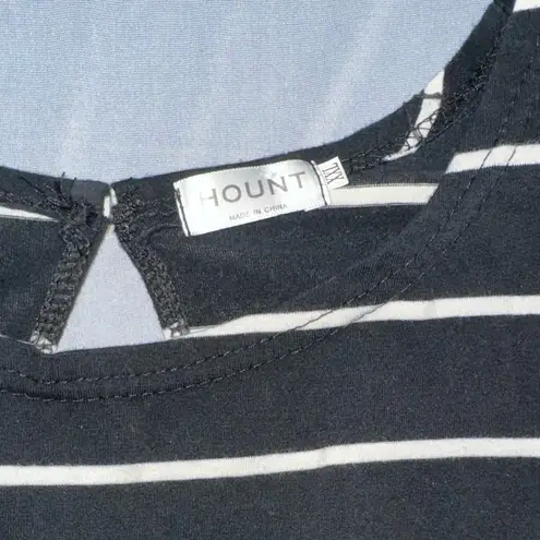 Hount • Black & White Striped • Short Sleeve Shorts Romper • Women's Sz XXL