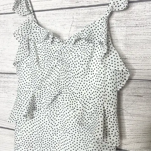 Lucy Paris NWT Marissa Ruffled Polka Dot Dress Size Small White & Black
