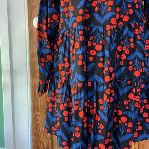 COMPANIA FANTASTICA Poppy Foral Tiered Long Sleeve Dress w/Pockets