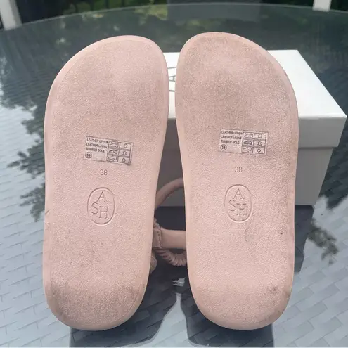 Ash Victoria Womens Leather Quilted Puffy Platform Sandals Blush pink Sz 38