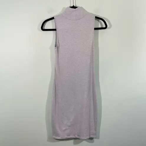 TNA Aritzia Women's Light Grey Mock Neck Sleeveless Fitted Sasamet Dress Sz XS