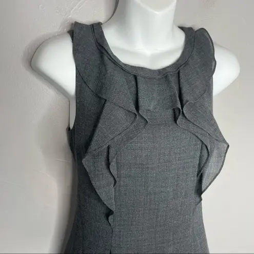 Elie Tahari Wool Blend Dress Womens 2 Office Siren Ruffle Professional Career