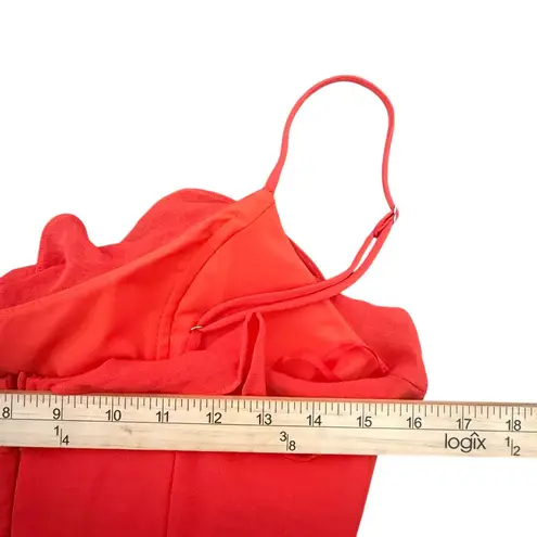 Saints + Secrets Red Mini Dress Womens M Tie Front Ruffles Sleeveless Cutout