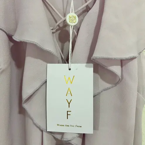 WAYF Lilac Purple Ruffle Lace Up Tank Top Size Small New