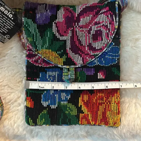 Unique Batik Embroidered Floral Crossbody Bag Red