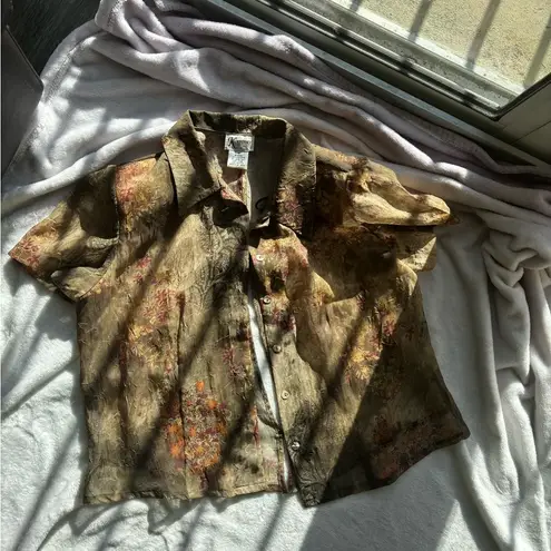 K studio Floral Paisley Chiffon Brown and Green Sleeveless Maxi Dress and Jacket