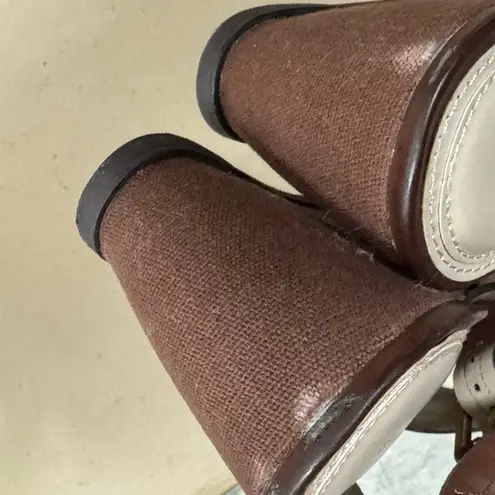 Studio Paolo Women's Brown Leather Wedge Heel Sandals SZ 10