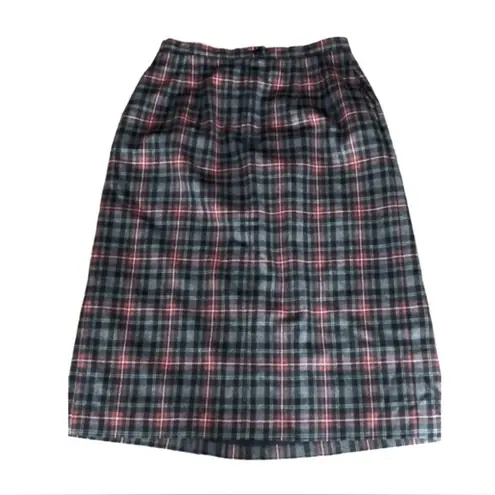 Susan Bristol Vintage 70s Plaid Skirt Wool Bristol Tartan Country Straight 14