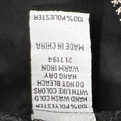 Cecico Sheer Tank Blouse w/Embroidery and a keyhole front tie Black