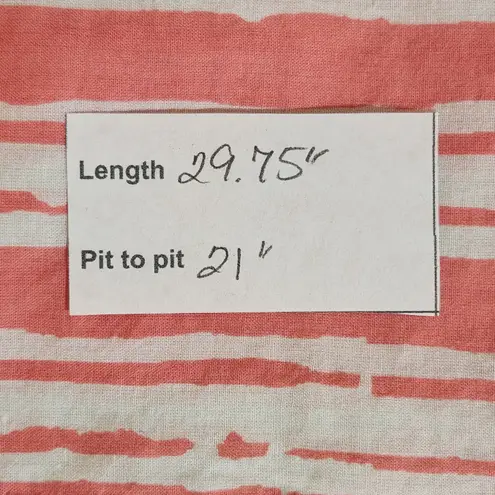 Old Navy  Coral Pink Cotton Tunic Blouse Size Large Coral Print Tunic