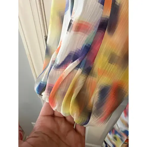 Alexis Leonie Colorful Crepe Belted Mini Dress NWT Size XS