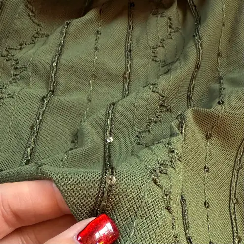 Vintage Y2K Belle Amie Asymmetrical Dark Green Spaghetti Strap Fairycore Top Size undefined