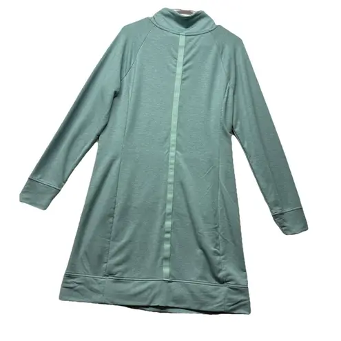 Title Nine Guthrie Pullover Dress Women Large Green Long Sleeve Stretch Zip