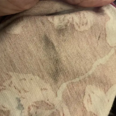 Garnet Hill Asian Wrap Sleep Top Dusty Rose Rust Flower Small Organic Cotton