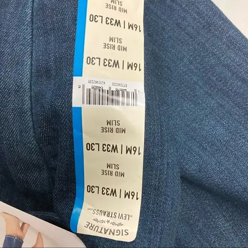 Levi Strauss & CO. LEVI STRAUSS Signature Mid Rise Slim Jeans Blue Size 16 M 33/30 New With Tags