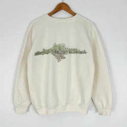 Vintage Garden Graphic Crewneck Sweatshirt | Size M White Size M