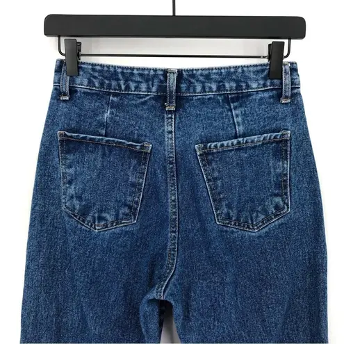 Oak + Fort Straight Leg Crop Jean Blue Denim S