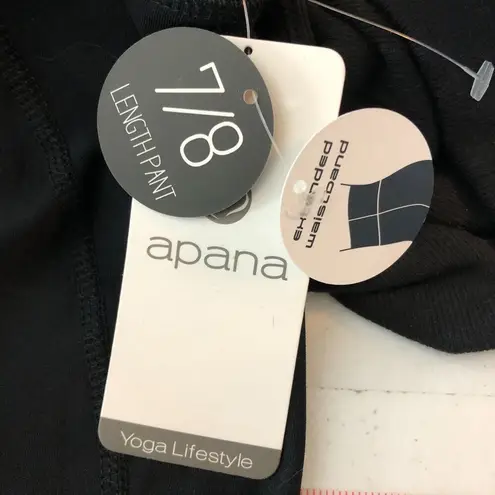 Apana Womens Leggings 7/8 Length Cutouts Black XS