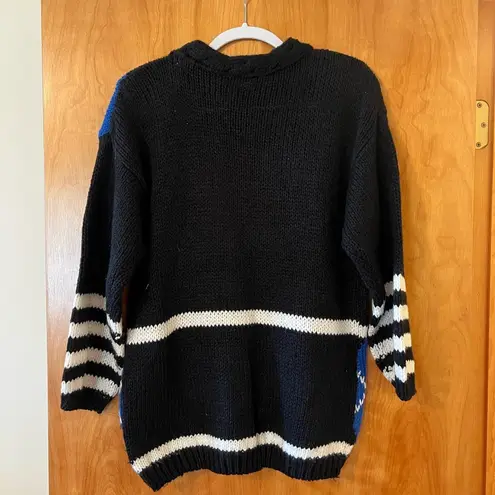 Colter Bay International Vintage Sweater Big Poppy Flowers Floral Argyle Medium