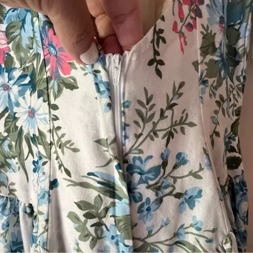 VINTAGE Early 1990's Floral Dress Open Back cottagecore prairie garden RARE