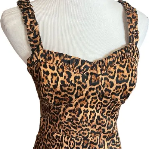 ZARA Womens  Gorgeous Sleeveless Animal Print Bodycon  Corset Style Dress  - Sz M