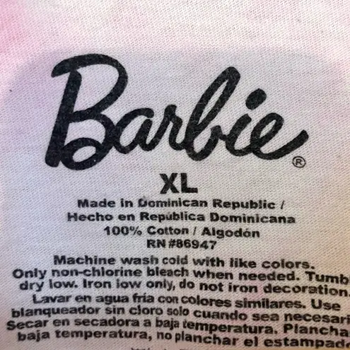 💥 Official BARBIE Movie Cropped Tie Dye Tee Pink Size XL