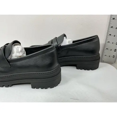Womans Pb3 NWT The Drop Slipon Chunky Penny Loafers 7 Black