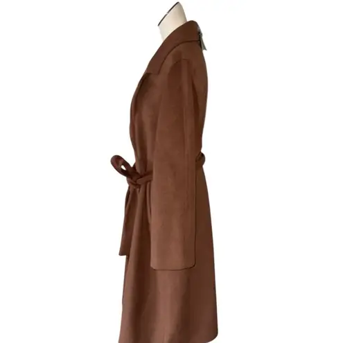Bernardo NWT Double Breasted Wool Blend Belted Maxi Coat In Color Tobacco SZ-1X