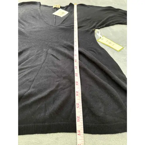 THS Kimono V Sweater Black Short Sleeves VNeck Knit Empire Waist Sweater Small