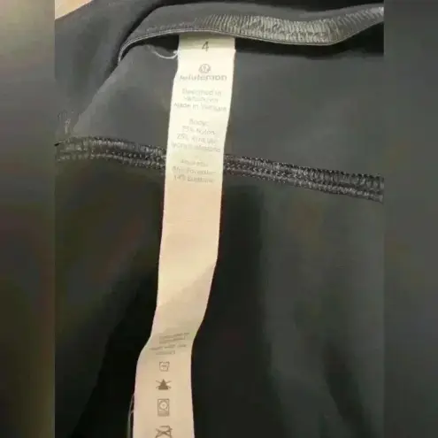 Lululemon  $148 Black Work Slacks Pants Zipper Button Nylon Xtra Life Business