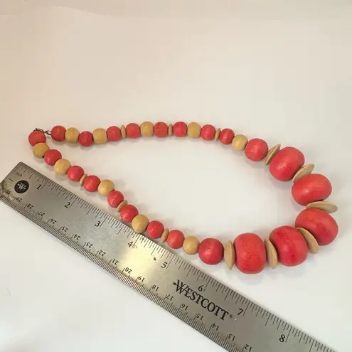 Pink and tan beaded necklace