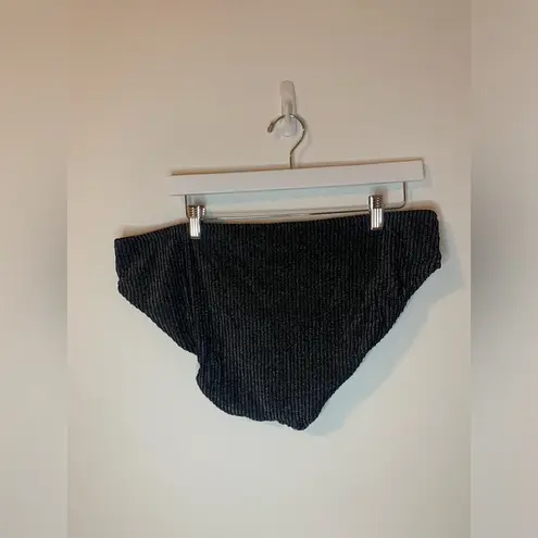 ANDIE NWT SWIM THE BLACK RIBBED BIKINI BOTTOM WITH GLITTER