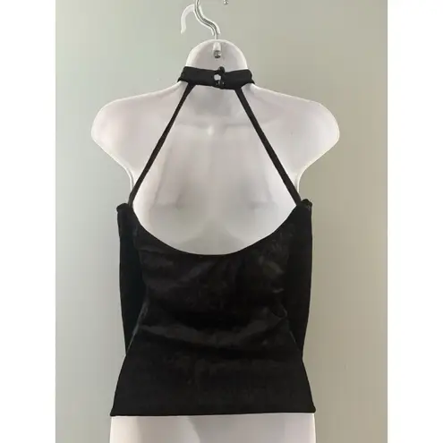 Love Culture Velvet Choker Top S Black Goth Witchy Vampire Cage Straps