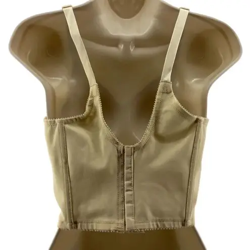Vintage Fit n Slim Custom Maid Longline Bra 34B Ivory Pinup Rockbilly Tan Size undefined