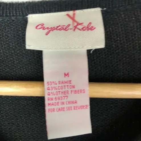 Crystal Kobe Black Button Down Snowman Snowflake Tacky Christmas Sweater M Size M