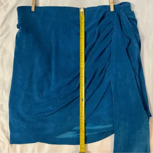 Lulus Lulu’s Beachside Party Teal Ruched Tie Front Coverup L NEW Swim Boho Casual Twee