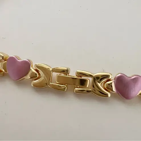 18K Gold Filled Tri Color X Hearts necklace Womens Jewelry Chunky Retro Inspo